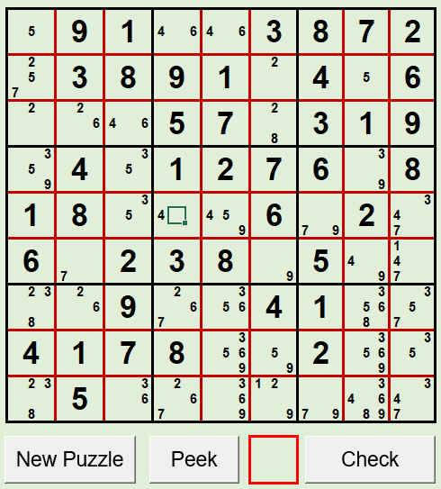 Showing candidates in the grid