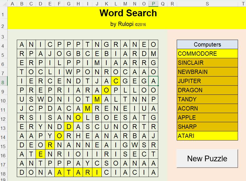 Wordsearch started